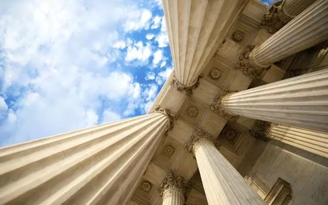 Clouds above government building