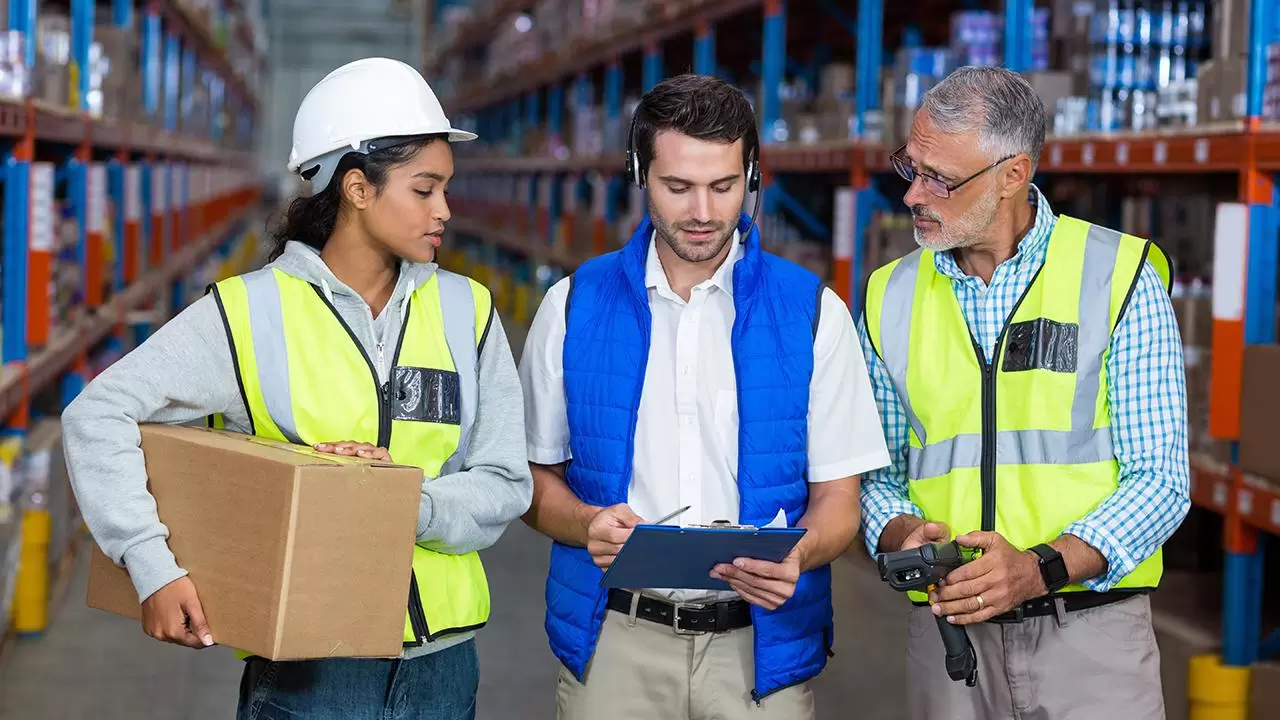 Warehouse with people