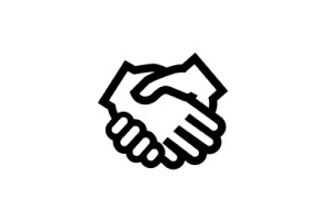 mobile image black our sase partners world class handshake icon