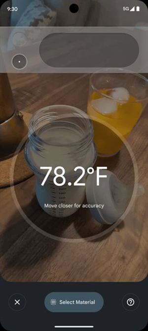 Google Pixel OS 15 Object Temperature Sensor