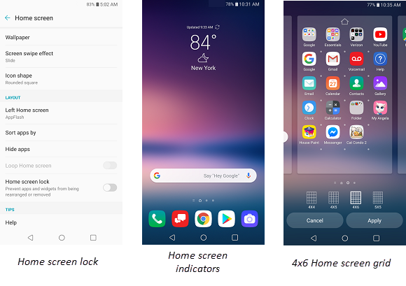 LG V30 Home Screen screenshot