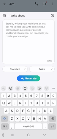 Samsung Galaxy One UI 6.1.1 Composer screenshot