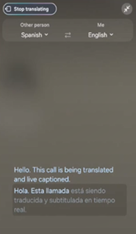 Samsung Galaxy One UI 6.1.1 Live Translate screenshot