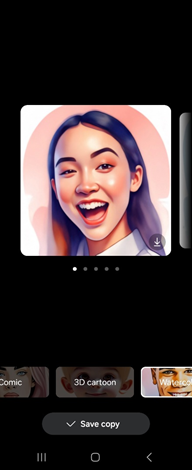 Samsung Galaxy One UI 6.1.1 Portrait Studio screenshot