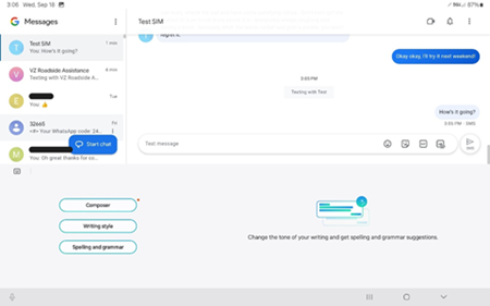 Samsung Galaxy One UI 6.1.1 Chat Assist Composer screenshot