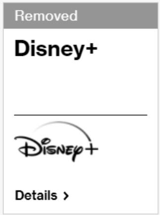 Disney+ - removed