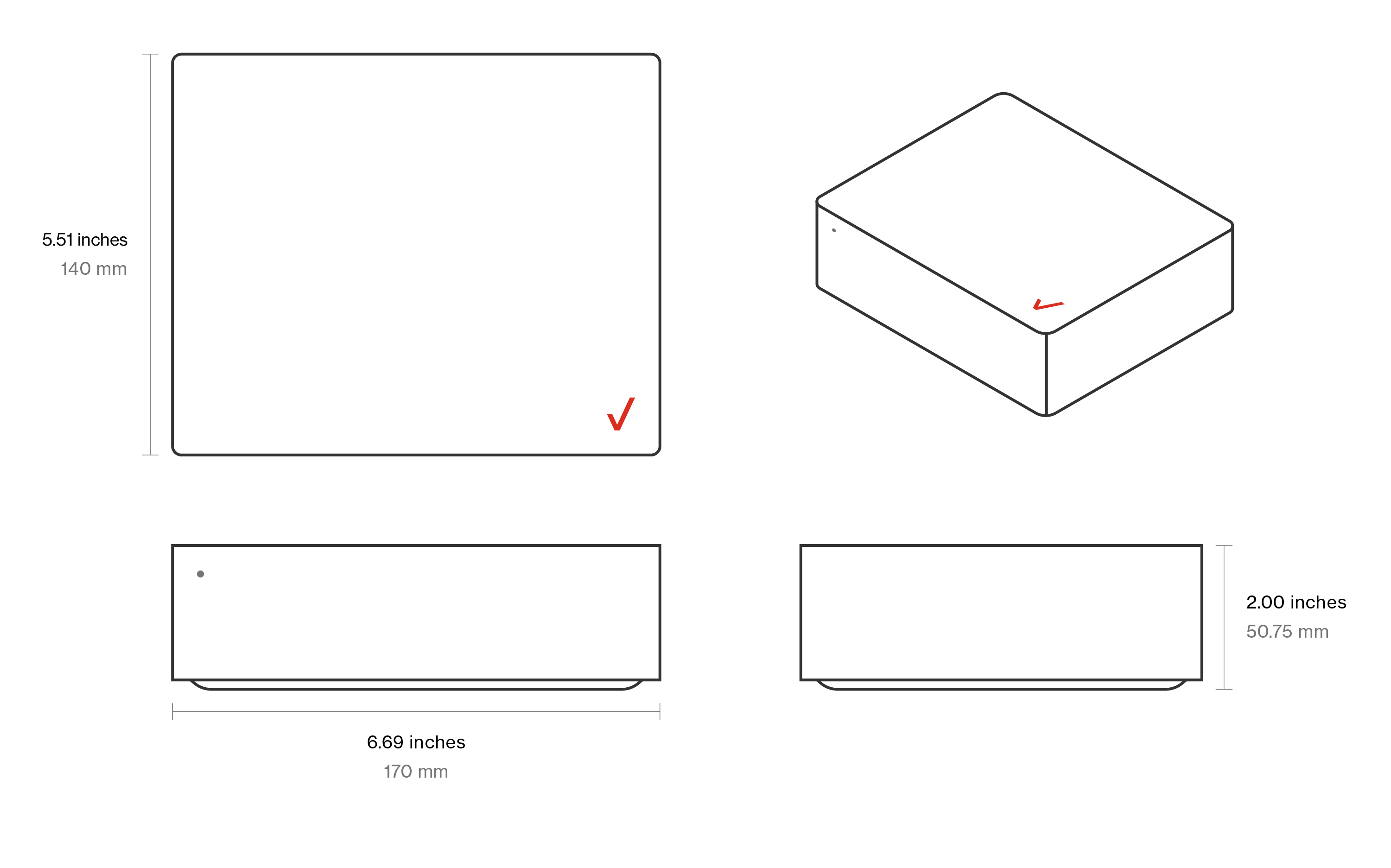 a 9 by 2 inch plastic box