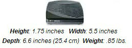 Motorola Digital Adapter DCT700 - a black box weighing less than a pound tha tis 1.75 inches high and 5.5 inches wide and 6.6 inches deep