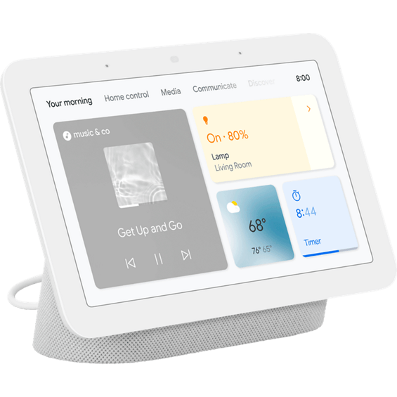 Front right angle product view of the Google Nest Hub (2nd Gen).